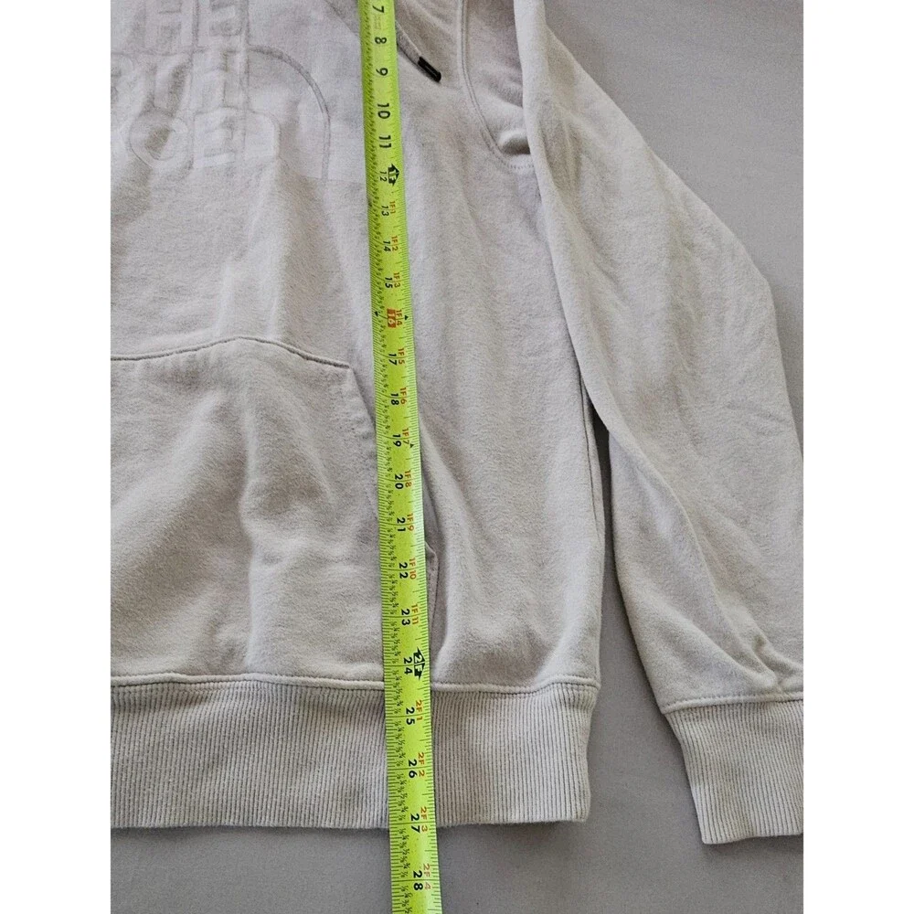 The North Face Men’s Small Half Dome Hoodie Cream Beige Fleece Pullover Logo